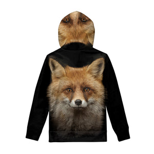 Fox Portrait Print Pullover Hoodie