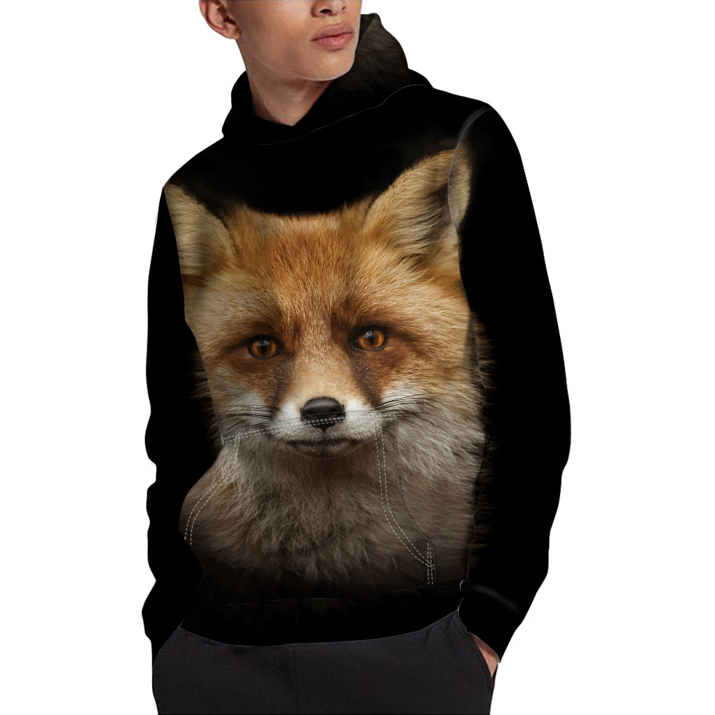 Fox Portrait Print Pullover Hoodie