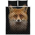 Fox Portrait Print Quilt Bed Set