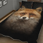 Fox Portrait Print Quilt Bed Set