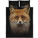 Fox Portrait Print Quilt Bed Set