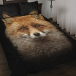 Fox Portrait Print Quilt Bed Set