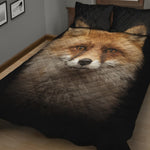 Fox Portrait Print Quilt Bed Set