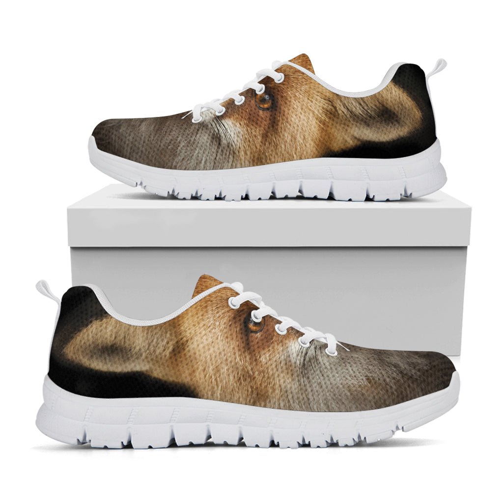 Fox Portrait Print White Sneakers