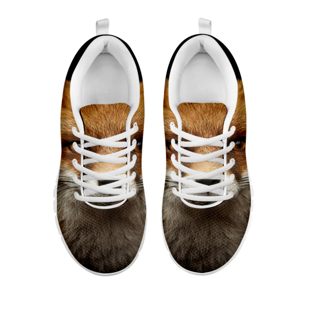 Fox Portrait Print White Sneakers