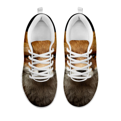 Fox Portrait Print White Sneakers