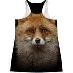 Fox Portrait Print Women's Racerback Tank Top