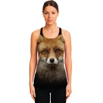 Fox Portrait Print Women's Racerback Tank Top
