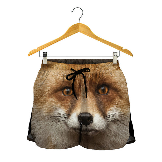 Fox Portrait Print Women's Shorts