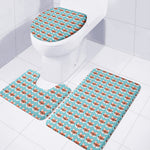 Fox With Glasses Pattern Print 3 Piece Bath Mat Set