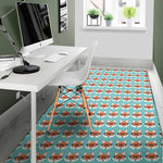 Fox With Glasses Pattern Print Area Rug