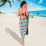 Fox With Glasses Pattern Print Beach Sarong Wrap