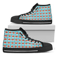 Fox With Glasses Pattern Print Black High Top Sneakers