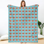 Fox With Glasses Pattern Print Blanket