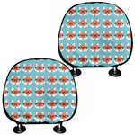 Fox With Glasses Pattern Print Car Headrest Covers