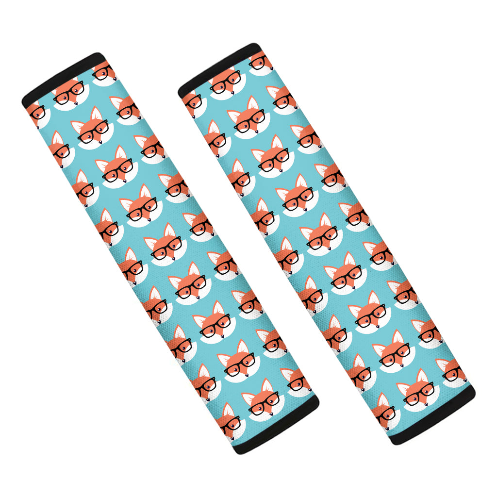 Fox With Glasses Pattern Print Car Seat Belt Covers