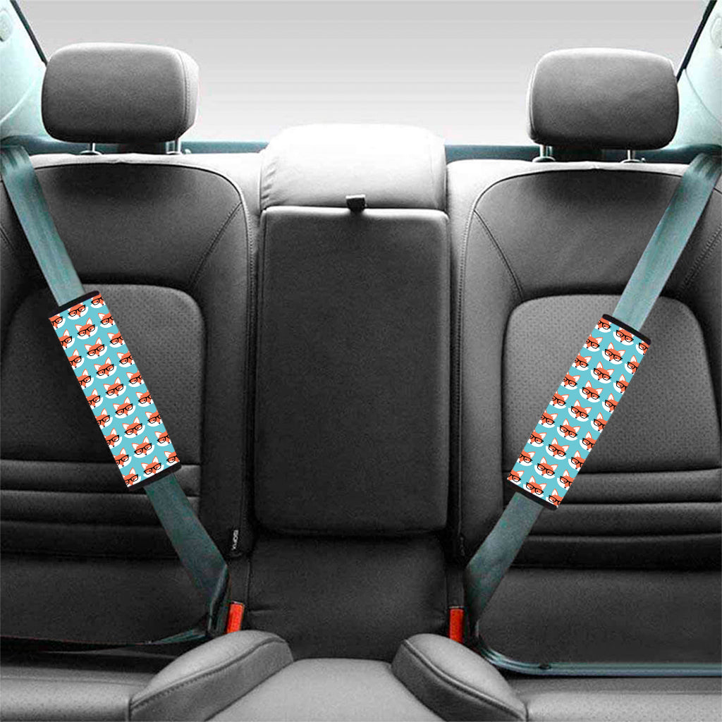 Fox With Glasses Pattern Print Car Seat Belt Covers