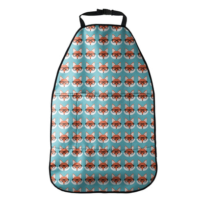 Fox With Glasses Pattern Print Car Seat Organizers