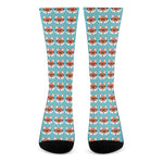 Fox With Glasses Pattern Print Crew Socks