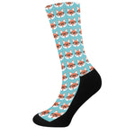 Fox With Glasses Pattern Print Crew Socks