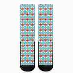 Fox With Glasses Pattern Print Crew Socks