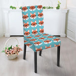 Fox With Glasses Pattern Print Dining Chair Slipcover