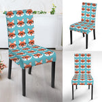 Fox With Glasses Pattern Print Dining Chair Slipcover