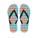 Fox With Glasses Pattern Print Flip Flops