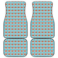 Fox With Glasses Pattern Print Front and Back Car Floor Mats
