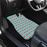 Fox With Glasses Pattern Print Front and Back Car Floor Mats