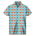 Fox With Glasses Pattern Print Men's Short Sleeve Shirt