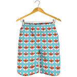 Fox With Glasses Pattern Print Men's Shorts