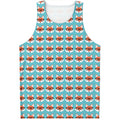 Fox With Glasses Pattern Print Men's Tank Top