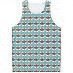 Fox With Glasses Pattern Print Men's Tank Top