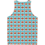 Fox With Glasses Pattern Print Men's Tank Top