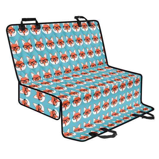 Fox With Glasses Pattern Print Pet Car Back Seat Cover