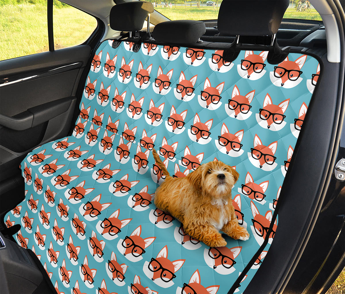Fox With Glasses Pattern Print Pet Car Back Seat Cover