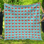 Fox With Glasses Pattern Print Quilt