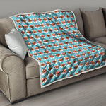 Fox With Glasses Pattern Print Quilt