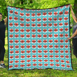 Fox With Glasses Pattern Print Quilt
