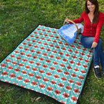 Fox With Glasses Pattern Print Quilt