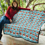 Fox With Glasses Pattern Print Quilt