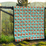 Fox With Glasses Pattern Print Quilt