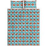 Fox With Glasses Pattern Print Quilt Bed Set