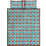 Fox With Glasses Pattern Print Quilt Bed Set