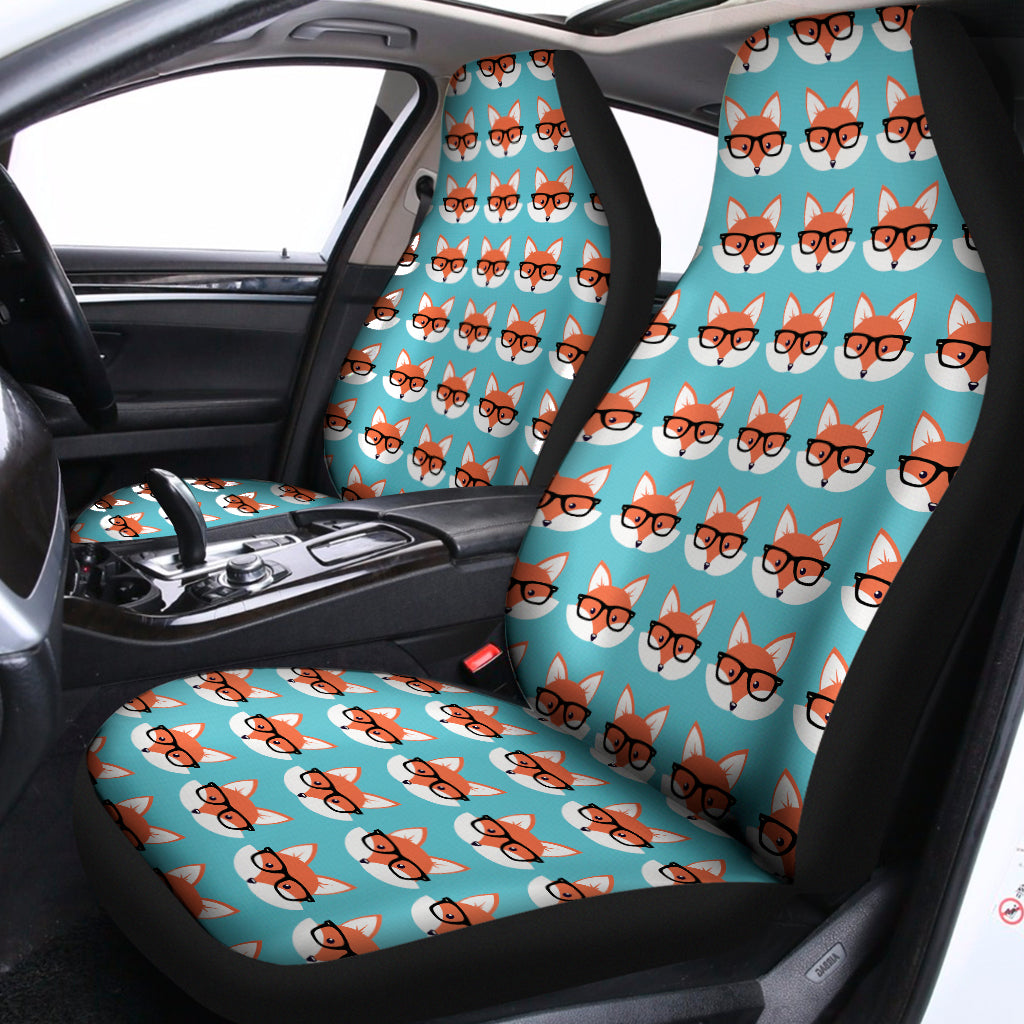 Fox With Glasses Pattern Print Universal Fit Car Seat Covers