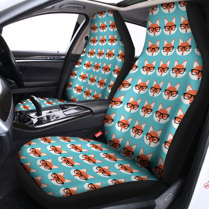 Fox With Glasses Pattern Print Universal Fit Car Seat Covers