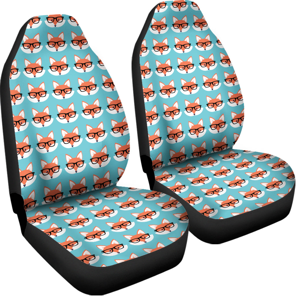 Fox With Glasses Pattern Print Universal Fit Car Seat Covers