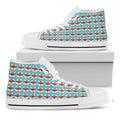 Fox With Glasses Pattern Print White High Top Sneakers