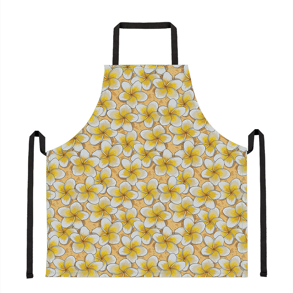 Frangipani Flower Pattern Print Apron